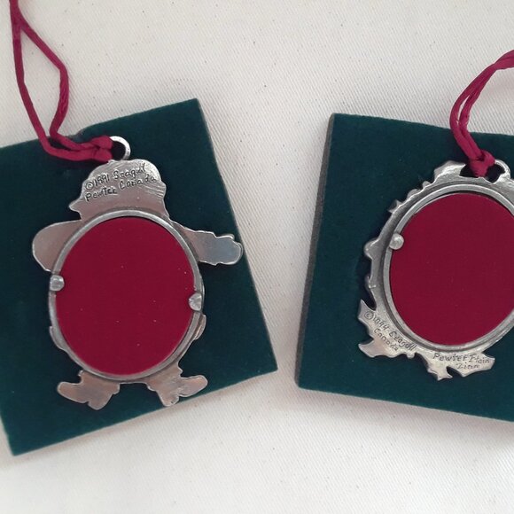 Seagull Pewter Christmas Photo Ornaments Vintage Never Used In Boxes - Picture 9 of 10